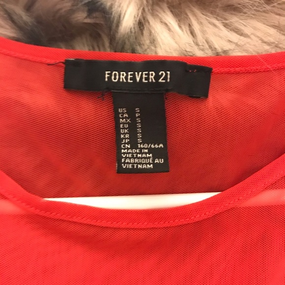 š¦ Forever 21 Red Mesh top BodySuit - Picture 3 of 12